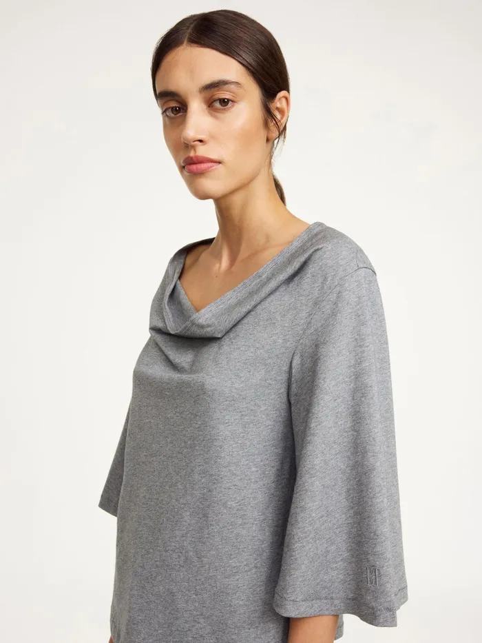By Malene Birger Tops and Blouses Women Bryar Organic Cotton TShirt Grey Melange