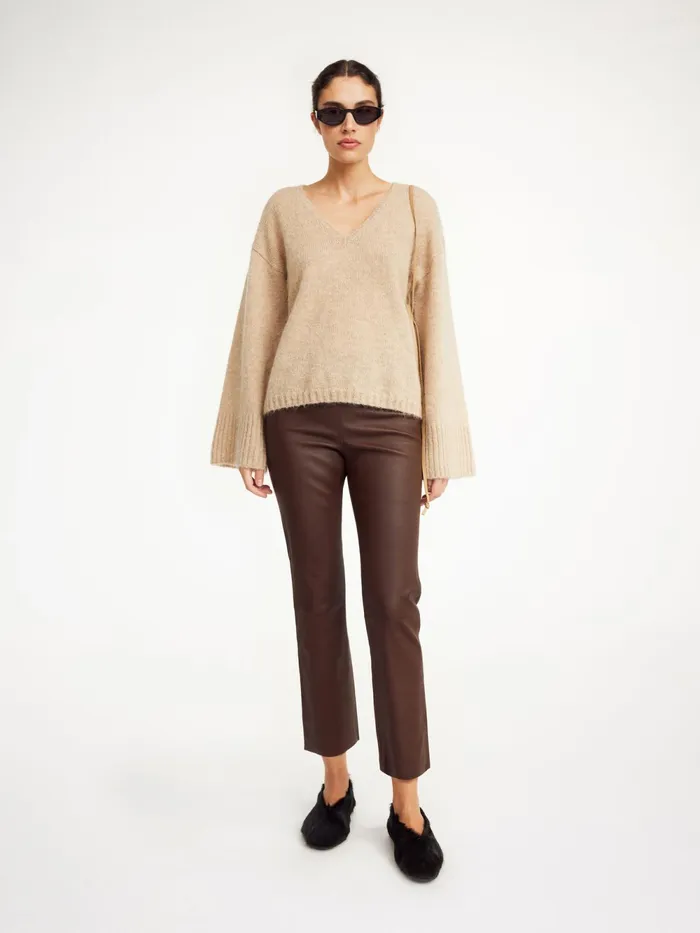By Malene Birger Trousers Women Florentina Leather Trousers Chestnut