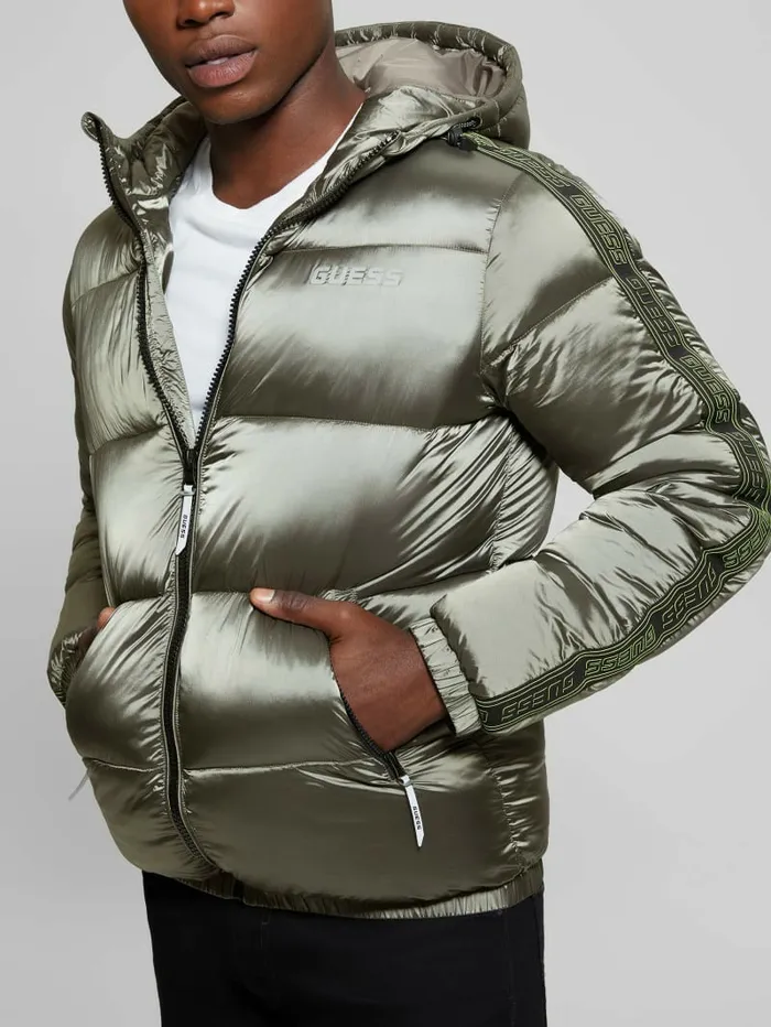 Byrnie Padded Nylon Jacket Mossy Green Men Jackets and Coats GUESS
