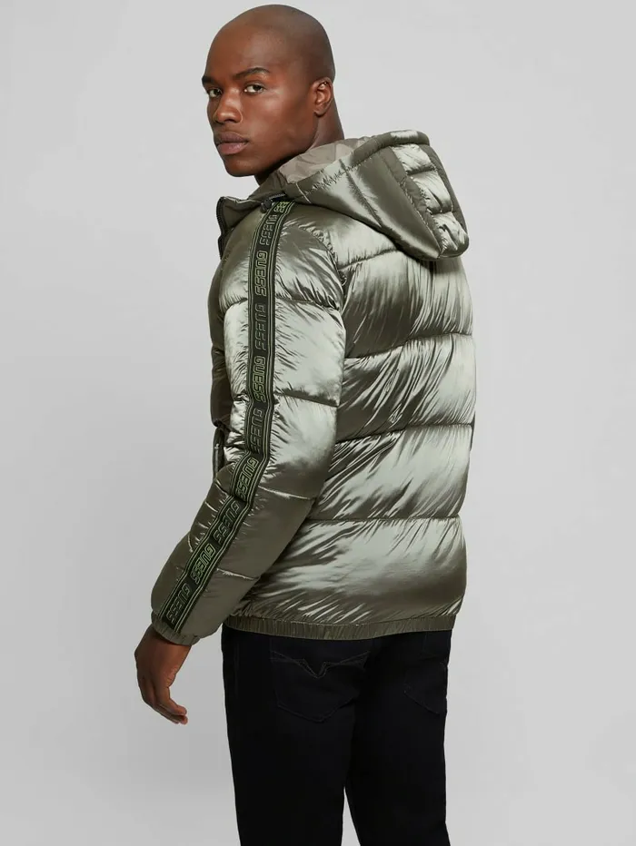 Byrnie Padded Nylon Jacket Mossy Green Men Jackets and Coats GUESS Byrnie Padded Nylon Jacket Mossy Green Men Jackets and Coats GUESS