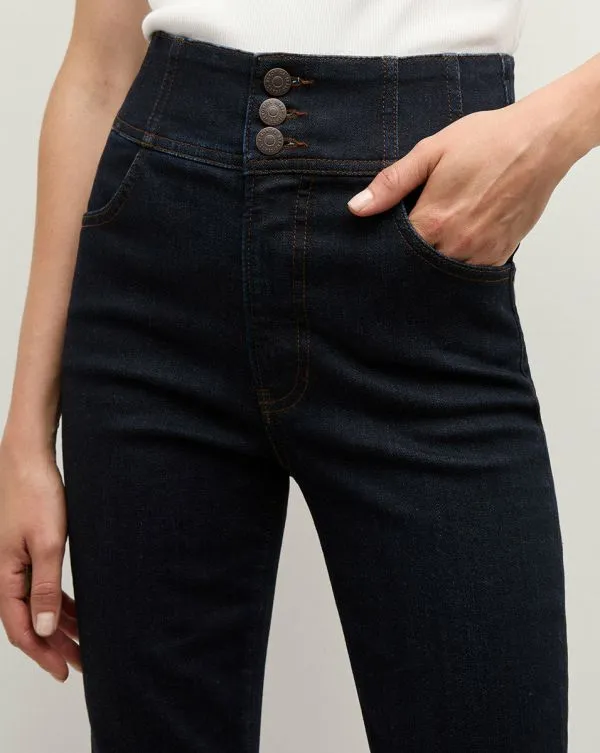 Carson Corset Waist KickFlare Jean Indigo Rinse Women Veronica Beard Jeans