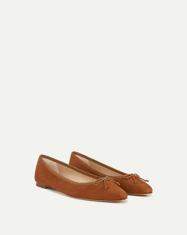 Catherine Suede Ballet Flat Caramel Women Veronica Beard Shoes Catherine Suede Ballet Flat Caramel Women Veronica Beard Shoes