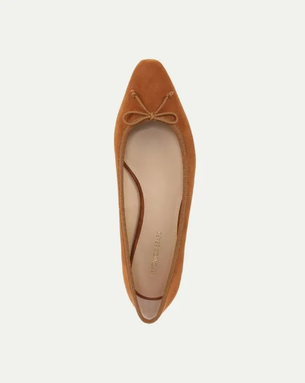 Catherine Suede Ballet Flat Caramel Women Veronica Beard Shoes Catherine Suede Ballet Flat Caramel Women Veronica Beard Shoes