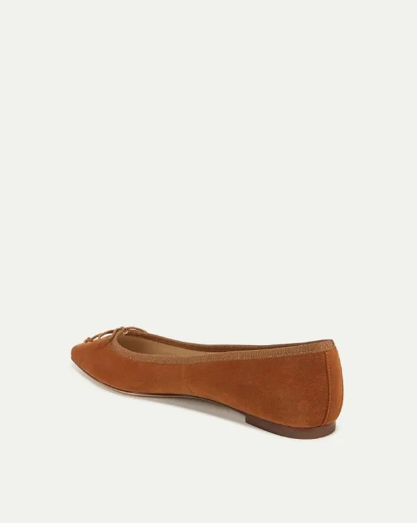 Catherine Suede Ballet Flat Caramel Women Veronica Beard Shoes Catherine Suede Ballet Flat Caramel Women Veronica Beard Shoes