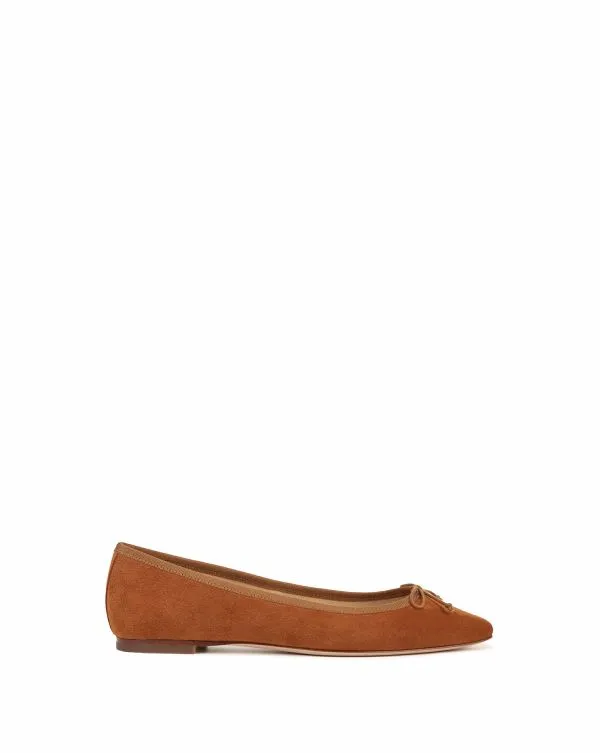 Catherine Suede Ballet Flat Caramel Women Veronica Beard Shoes Catherine Suede Ballet Flat Caramel Women Veronica Beard Shoes