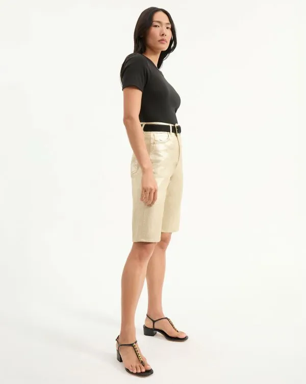 Charlotte Metallic Short Gold Women Veronica Beard Skirts and Shorts Charlotte Metallic Short Gold Women Veronica Beard Skirts and Shorts