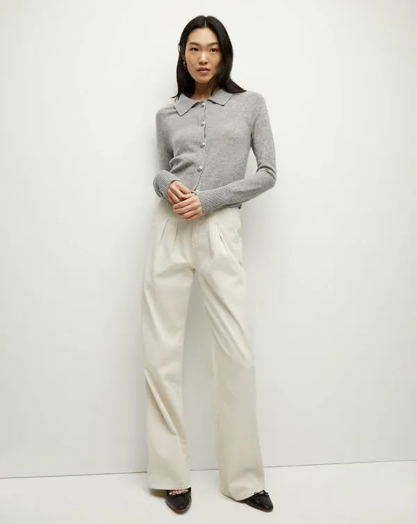 Cheshire Cashmere Cardigan Heather Grey Women Veronica Beard Sweaters Cheshire Cashmere Cardigan Heather Grey Women Veronica Beard Sweaters
