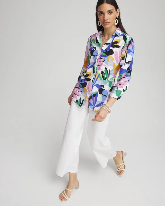 Chico039s Blouses and Shirts No Iron Stretch Tropical Shirt Purple Nightshade 8211 Clothing Chico039s Blouses and Shirts No Iron Stretch Tropical Shirt Purple Nightshade 8211 Clothing