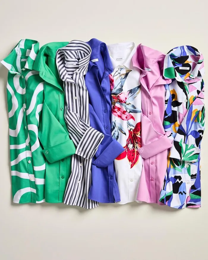 Chico039s Blouses and Shirts No Iron Stretch Tropical Shirt Purple Nightshade 8211 Clothing Chico039s Blouses and Shirts No Iron Stretch Tropical Shirt Purple Nightshade 8211 Clothing