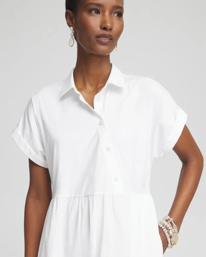 Chico039s Dresses Poplin Diagonal Button Front Dress Alabaster 8211 Clothing Chico039s Dresses Poplin Diagonal Button Front Dress Alabaster 8211 Clothing