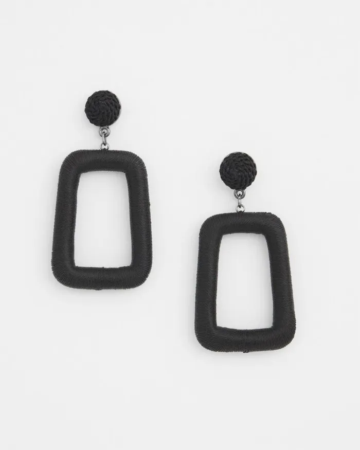 Chico039s Earrings No Droop Black Square Hoops Black 8211 Shoes and Accessories Chico039s Earrings No Droop Black Square Hoops Black 8211 Shoes and Accessories