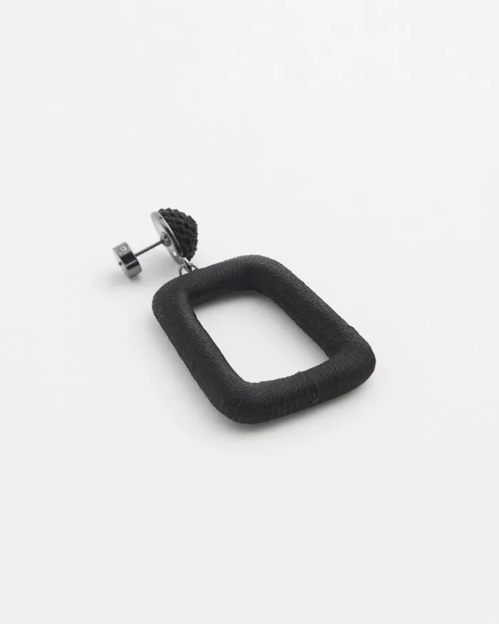 Chico039s Earrings No Droop Black Square Hoops Black 8211 Shoes and Accessories