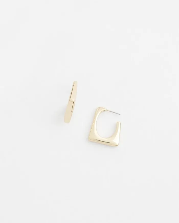 Chico039s Earrings No Droop Gold Tone Square Hoops Gold 8211 Shoes and Accessories Chico039s Earrings No Droop Gold Tone Square Hoops Gold 8211 Shoes and Accessories