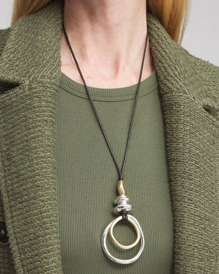Chico039s Everyday Jewelry Adjustable Mixed Metal Necklace Mixed Metals 8211 Shoes and Accessories