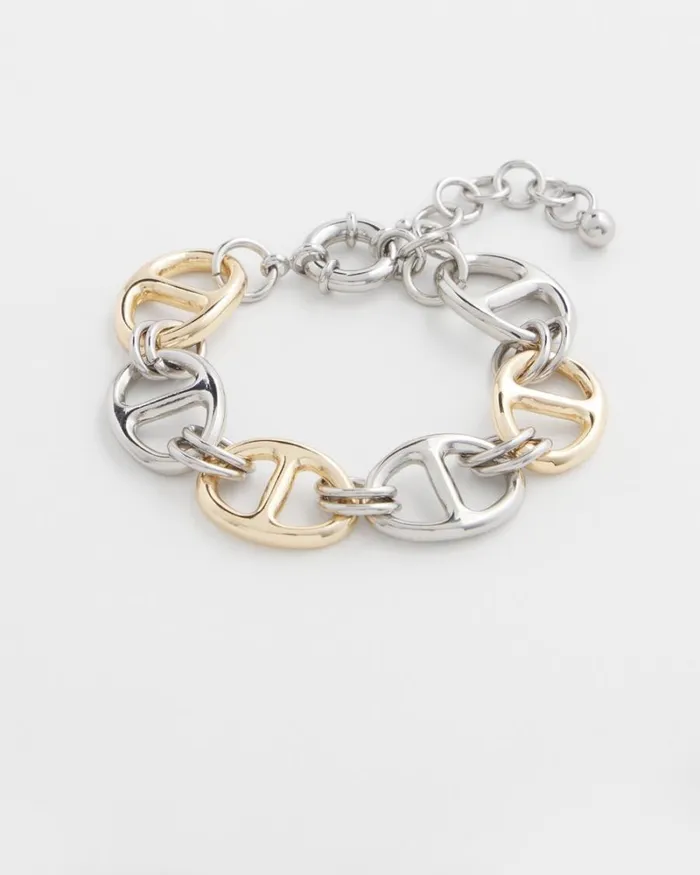Chico039s Everyday Jewelry Mixed Metal Links Bracelet Mixed Metals 8211 Shoes and Accessories Chico039s Everyday Jewelry Mixed Metal Links Bracelet Mixed Metals 8211 Shoes and Accessories