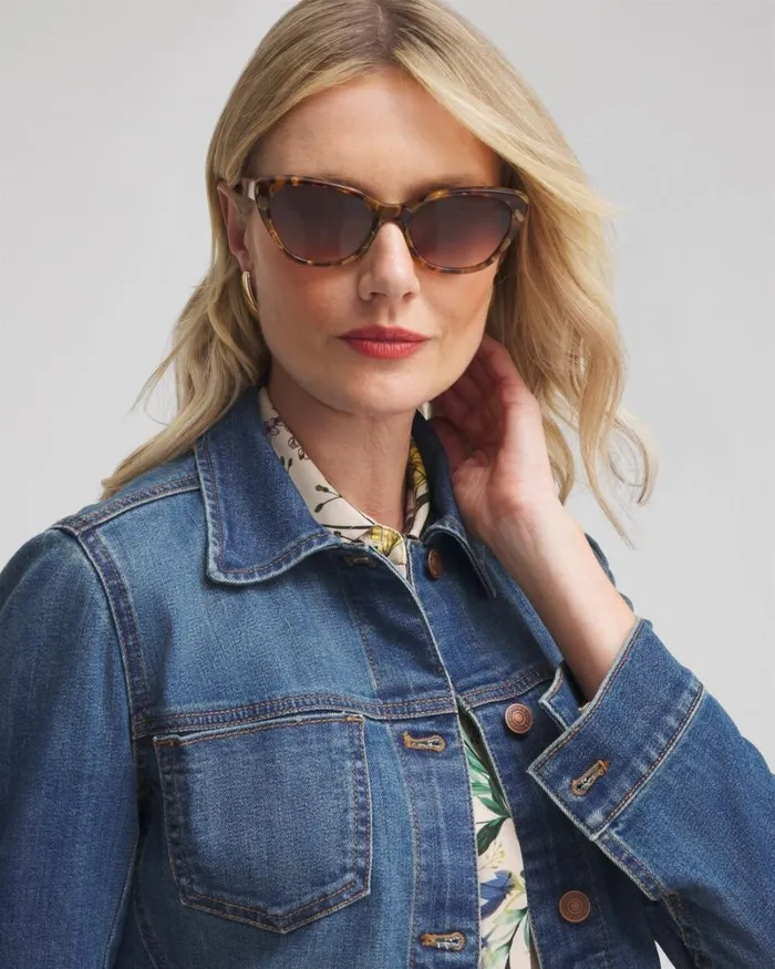 Chico039s Eyewear Small Cateye Sunglasses Tort 8211 Shoes and Accessories