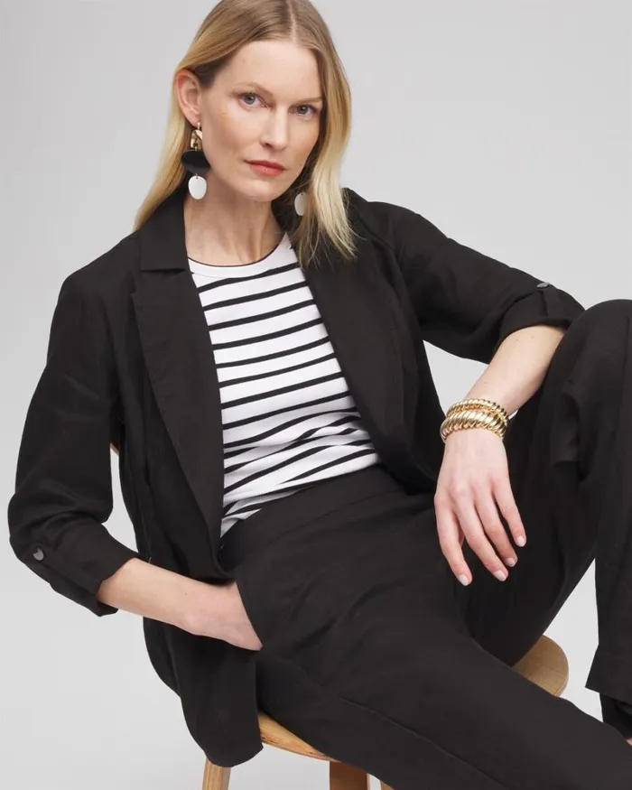 Chico039s Jackets and Coats Linen Blend Stretch Blazer Alabaster 8211 Clothing Chico039s Jackets and Coats Linen Blend Stretch Blazer Alabaster 8211 Clothing