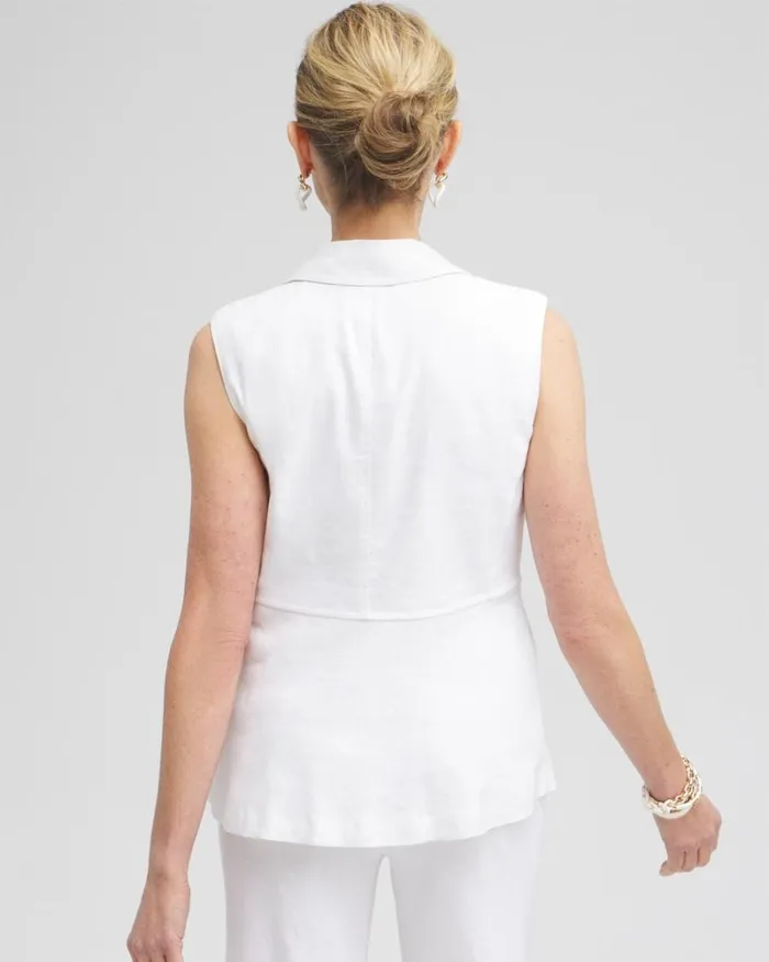 Chico039s Jackets and Coats Linen Blend Stretch Vest Alabaster 8211 Clothing Chico039s Jackets and Coats Linen Blend Stretch Vest Alabaster 8211 Clothing