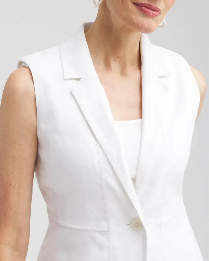 Chico039s Jackets and Coats Linen Blend Stretch Vest Alabaster 8211 Clothing Chico039s Jackets and Coats Linen Blend Stretch Vest Alabaster 8211 Clothing