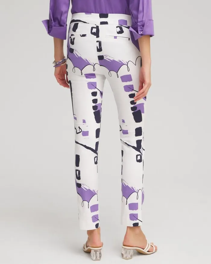 Chico039s Pants Brigitte Abstract Ankle Pants Parisian Purple 8211 Clothing