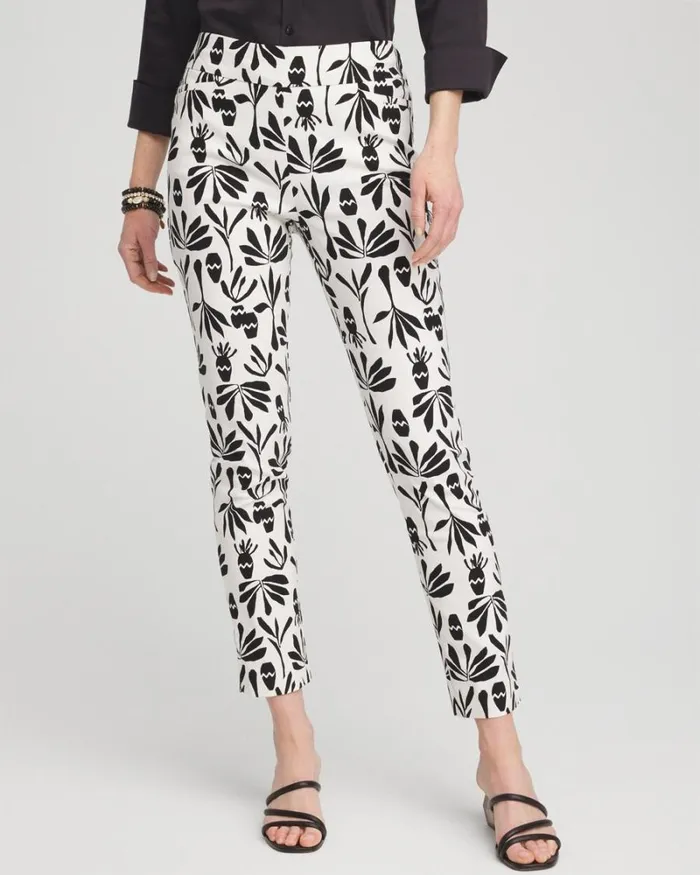 Chico039s Pants Brigitte Artisan Print Ankle Pants Alabasterblack 8211 Clothing