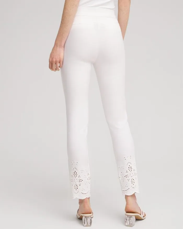 Chico039s Pants Brigitte Eyelet Ankle Pants Alabaster 8211 Clothing