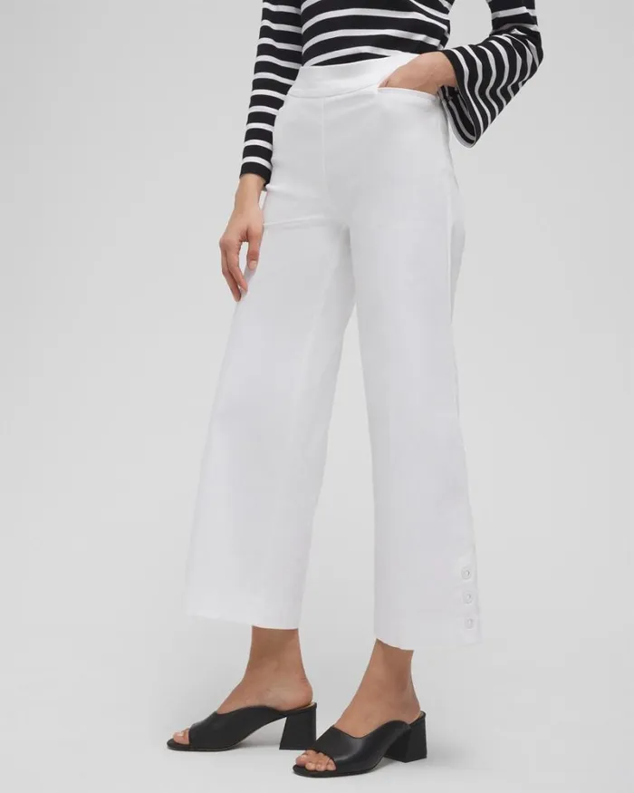 Chico039s Pants Brigitte Grommet Wide Leg Pants Alabaster 8211 Clothing