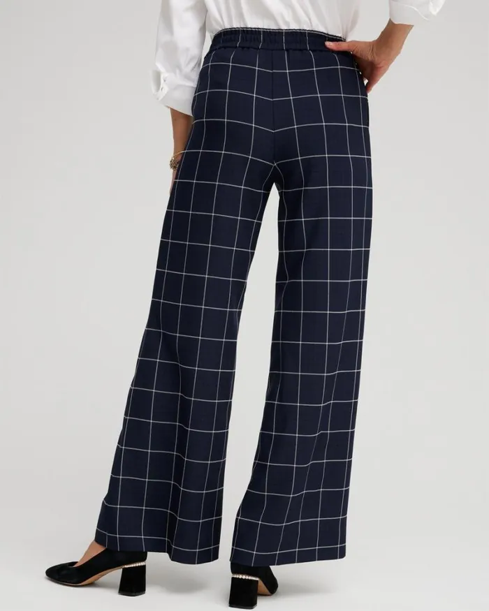 Chico039s Pants Jacquard Flare Trousers Classic Navy 8211 Clothing
