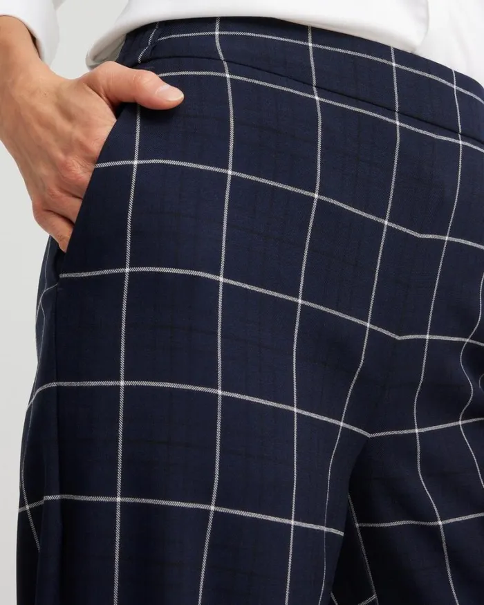 Chico039s Pants Jacquard Flare Trousers Classic Navy 8211 Clothing
