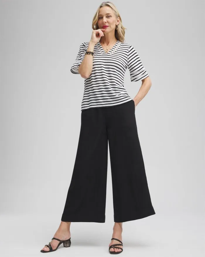 Chico039s Pants Linen Culotte Pants Black 8211 Clothing