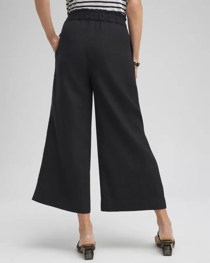 Chico039s Pants Linen Culotte Pants Black 8211 Clothing