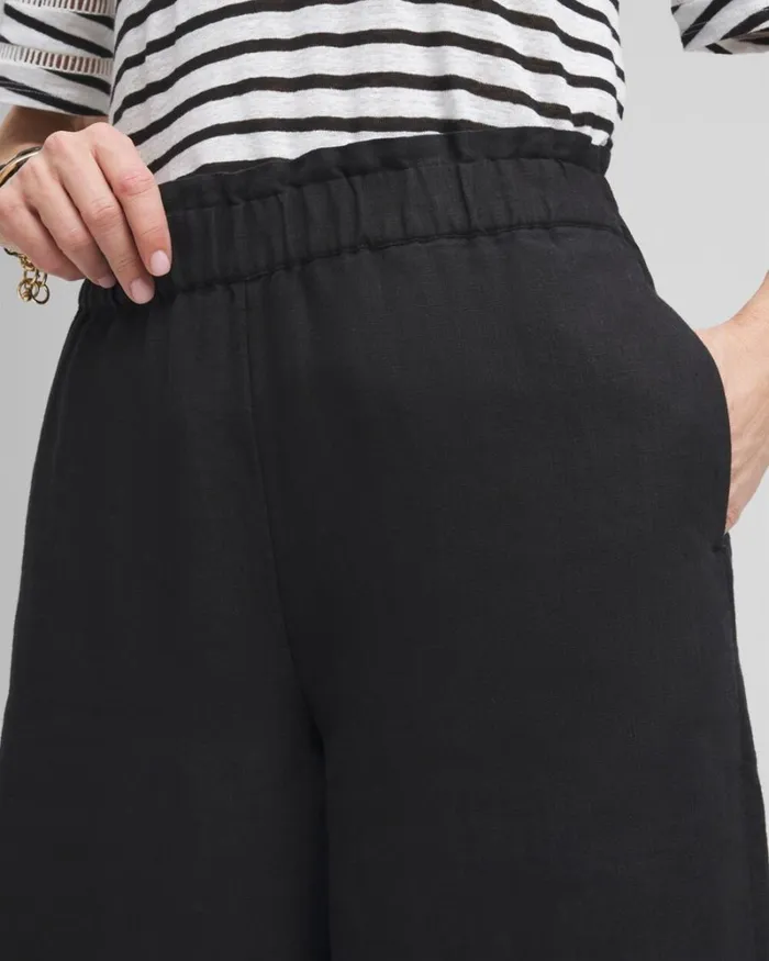 Chico039s Pants Linen Culotte Pants Black 8211 Clothing