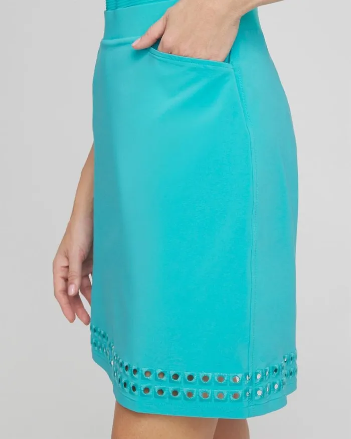 Chico039s Pants Zenergy UPF Neema Embroidered Skort Oceano 8211 Clothing