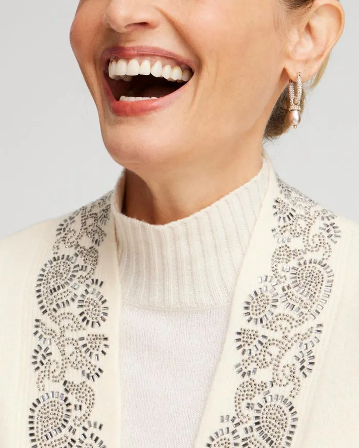 Chico039s Ponchos and Ruanas Embellished Placket Sweater Ruana English Cream 8211 Shoes and Accessories Chico039s Ponchos and Ruanas Embellished Placket Sweater Ruana English Cream 8211 Shoes and Accessories