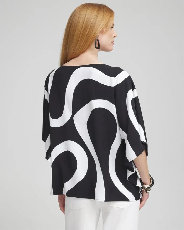 Chico039s Ponchos and Ruanas Flutter Sleeve Poncho Black 8211 Shoes and Accessories Chico039s Ponchos and Ruanas Flutter Sleeve Poncho Black 8211 Shoes and Accessories