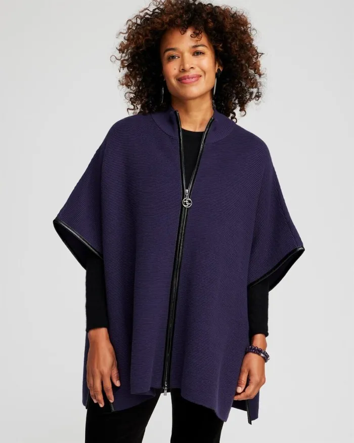 Chico039s Ponchos and Ruanas Zip Front Ruana Dewberry 8211 Shoes and Accessories Chico039s Ponchos and Ruanas Zip Front Ruana Dewberry 8211 Shoes and Accessories