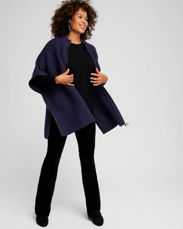 Chico039s Ponchos and Ruanas Zip Front Ruana Dewberry 8211 Shoes and Accessories Chico039s Ponchos and Ruanas Zip Front Ruana Dewberry 8211 Shoes and Accessories