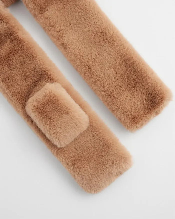 Chico039s Scarves Faux Fur Pull Through Scarf Camel 8211 Shoes and Accessories