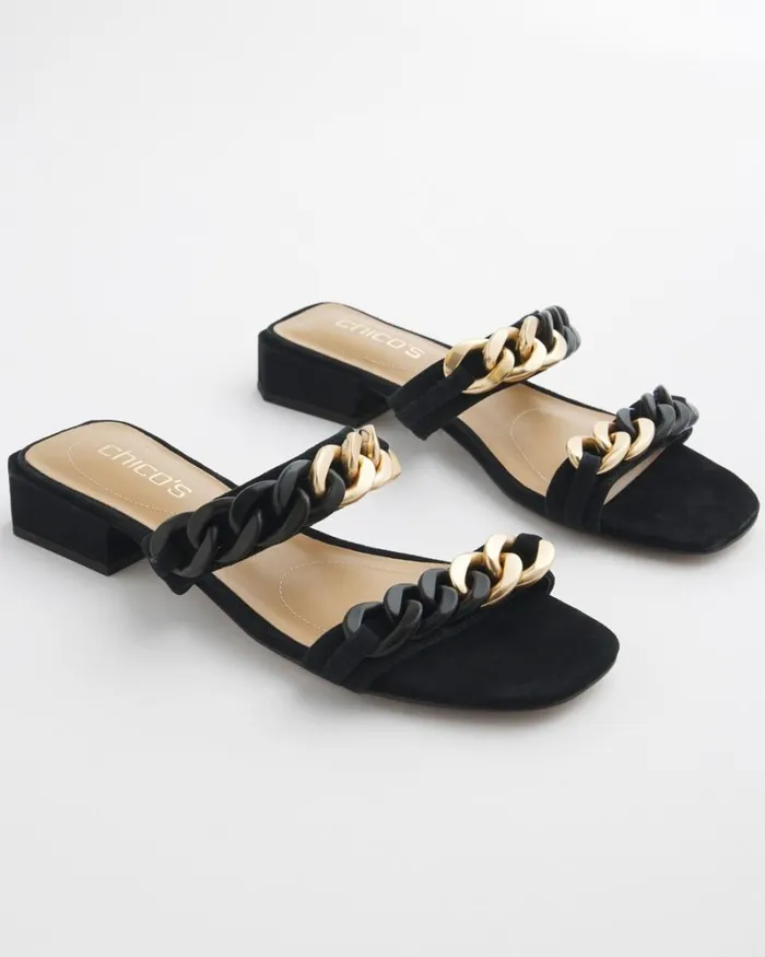 Chico039s Shoes Black Chain Link Sandals Black 8211 Shoes and Accessories