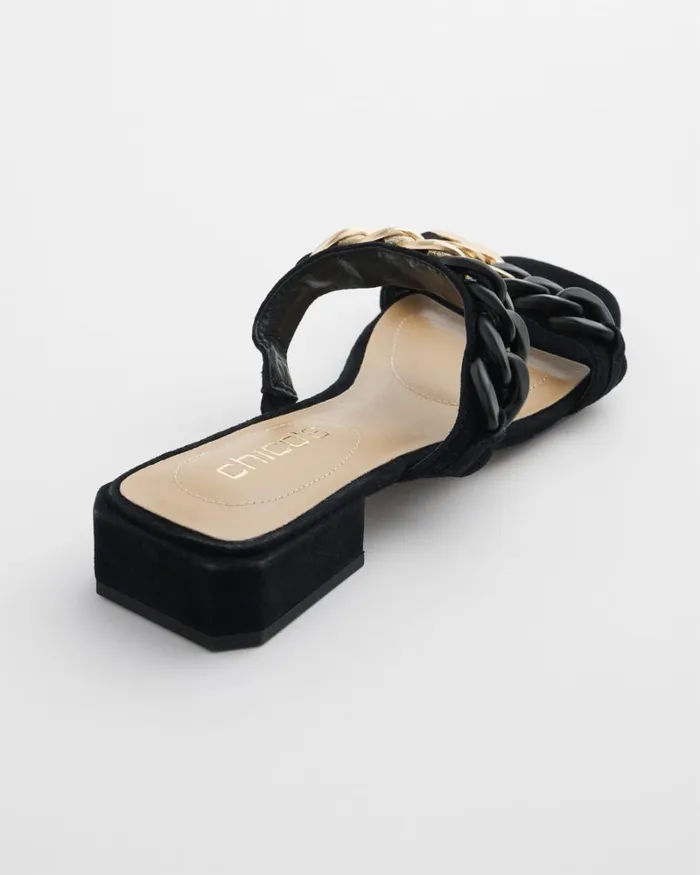 Chico039s Shoes Black Chain Link Sandals Black 8211 Shoes and Accessories