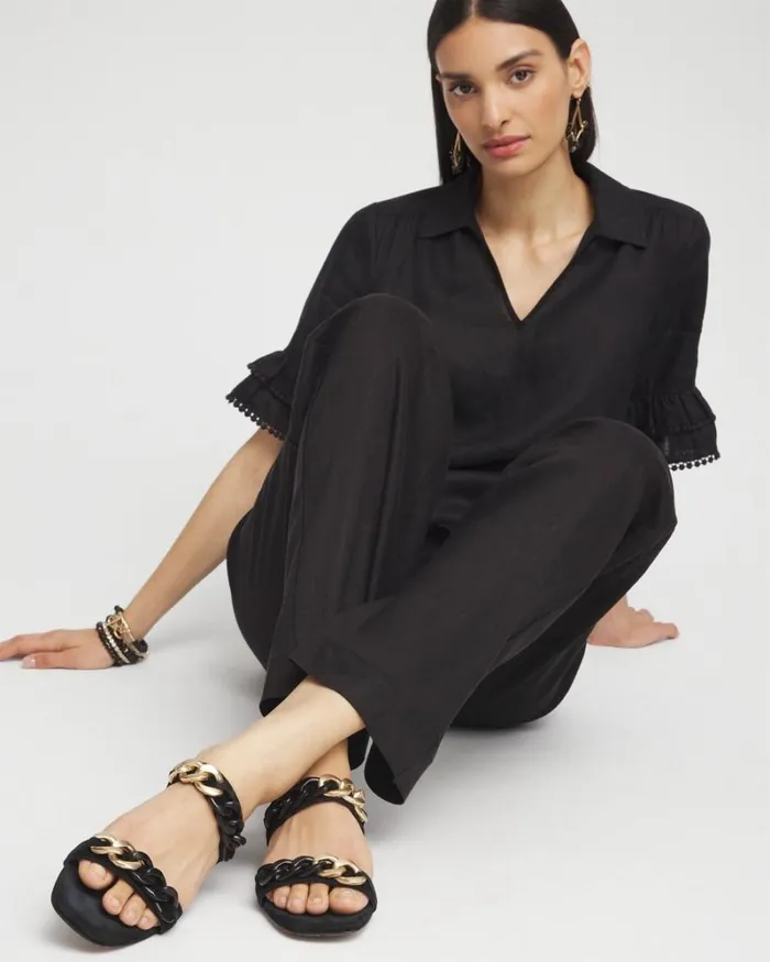 Chico039s Shoes Black Chain Link Sandals Black 8211 Shoes and Accessories