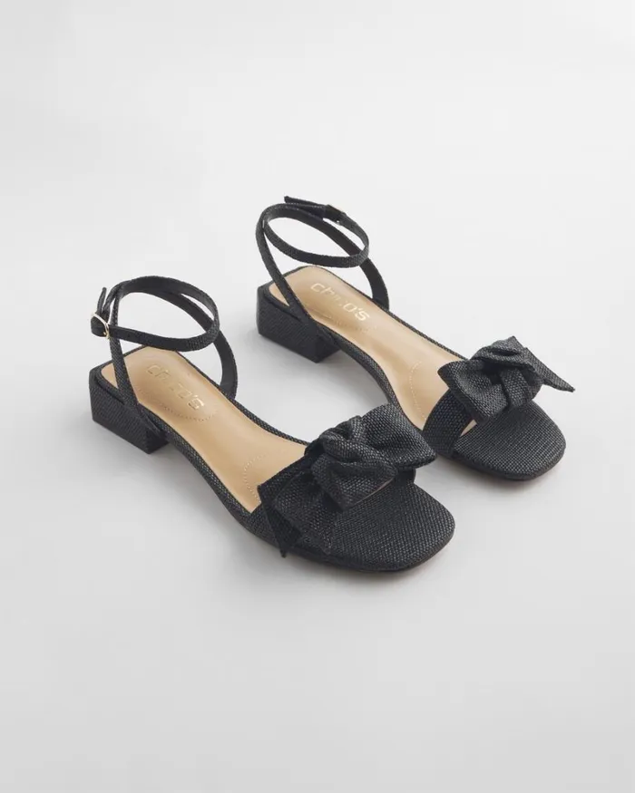 Chico039s Shoes Raffia Sandals Black 8211 Shoes and Accessories