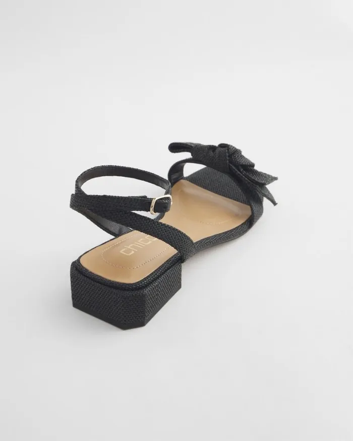 Chico039s Shoes Raffia Sandals Black 8211 Shoes and Accessories