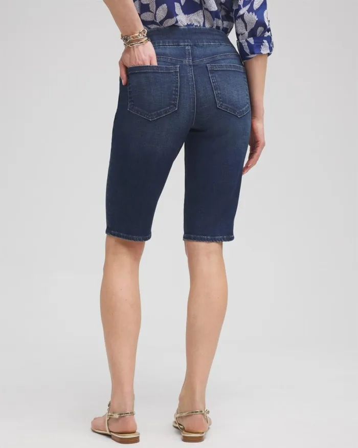 Chico039s Shorts 11034 Pullon Denim Shorts Inverness Indigo 8211 Clothing