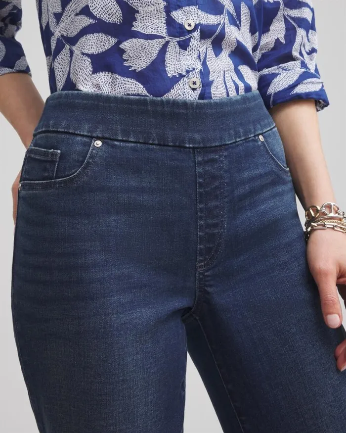 Chico039s Shorts 11034 Pullon Denim Shorts Inverness Indigo 8211 Clothing
