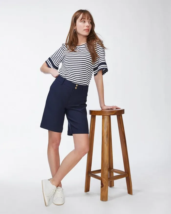 Chico039s Shorts Trapunto Shorts Alabaster 8211 Clothing