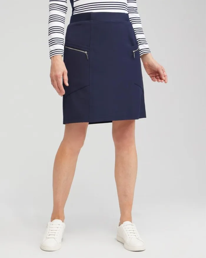 Chico039s Shorts Zenergy UPF Neema RibMix Skort Black 8211 Clothing