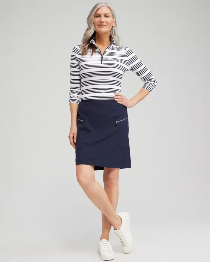 Chico039s Shorts Zenergy UPF Neema RibMix Skort Black 8211 Clothing