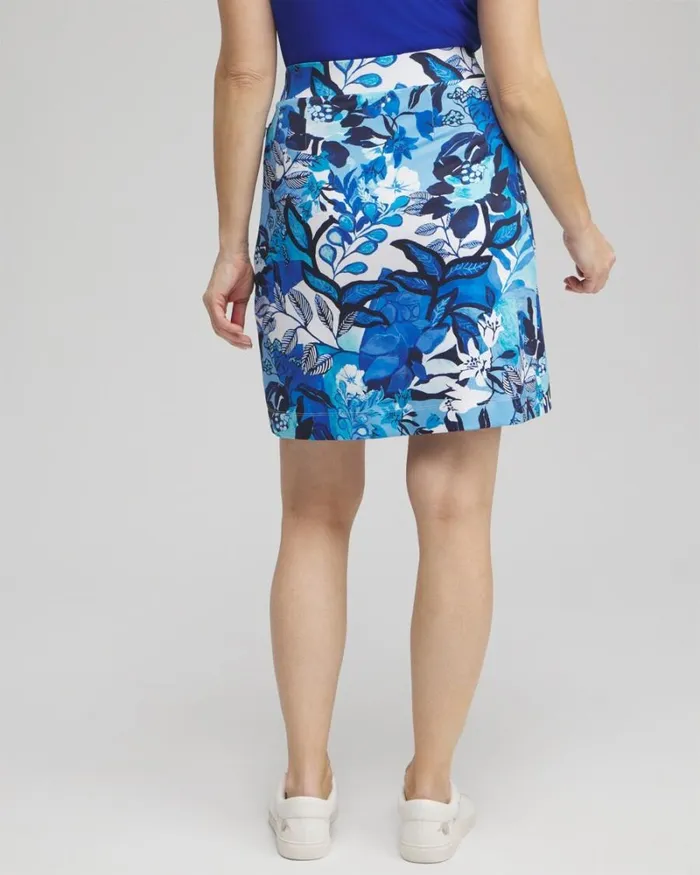 Chico039s Shorts Zenergyu00AE UPF Knit Floral Skort Intense Azure 8211 Clothing