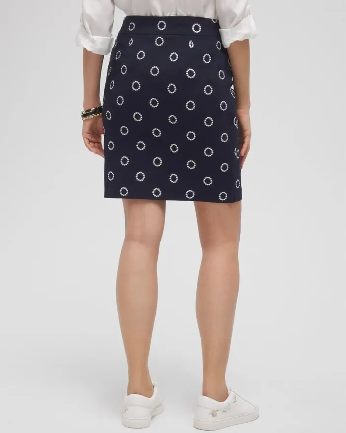 Chico039s Skirts Brigitte Embroidered Skort Alabaster 8211 Clothing